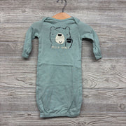 LS PJs Gown Hello World Bear 0-6M