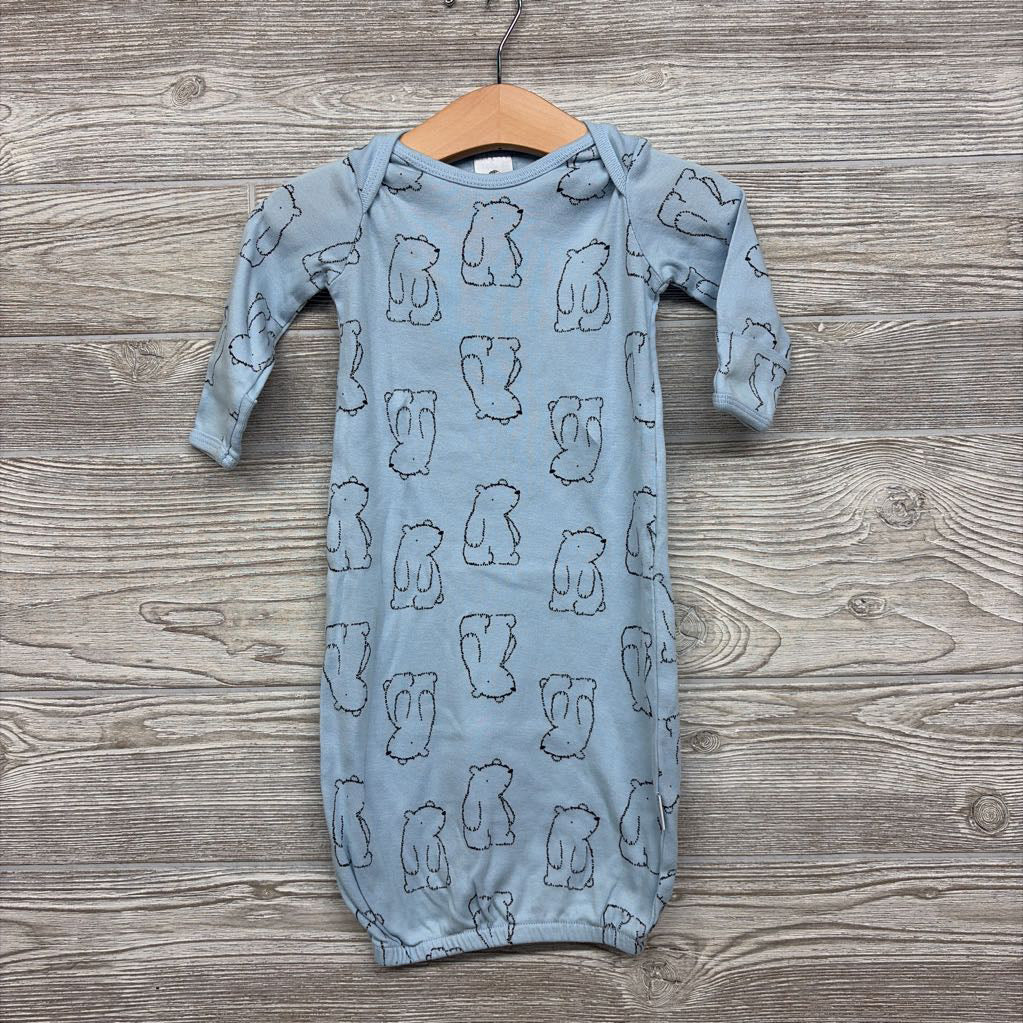 LS PJs Gown Bears 0-6M