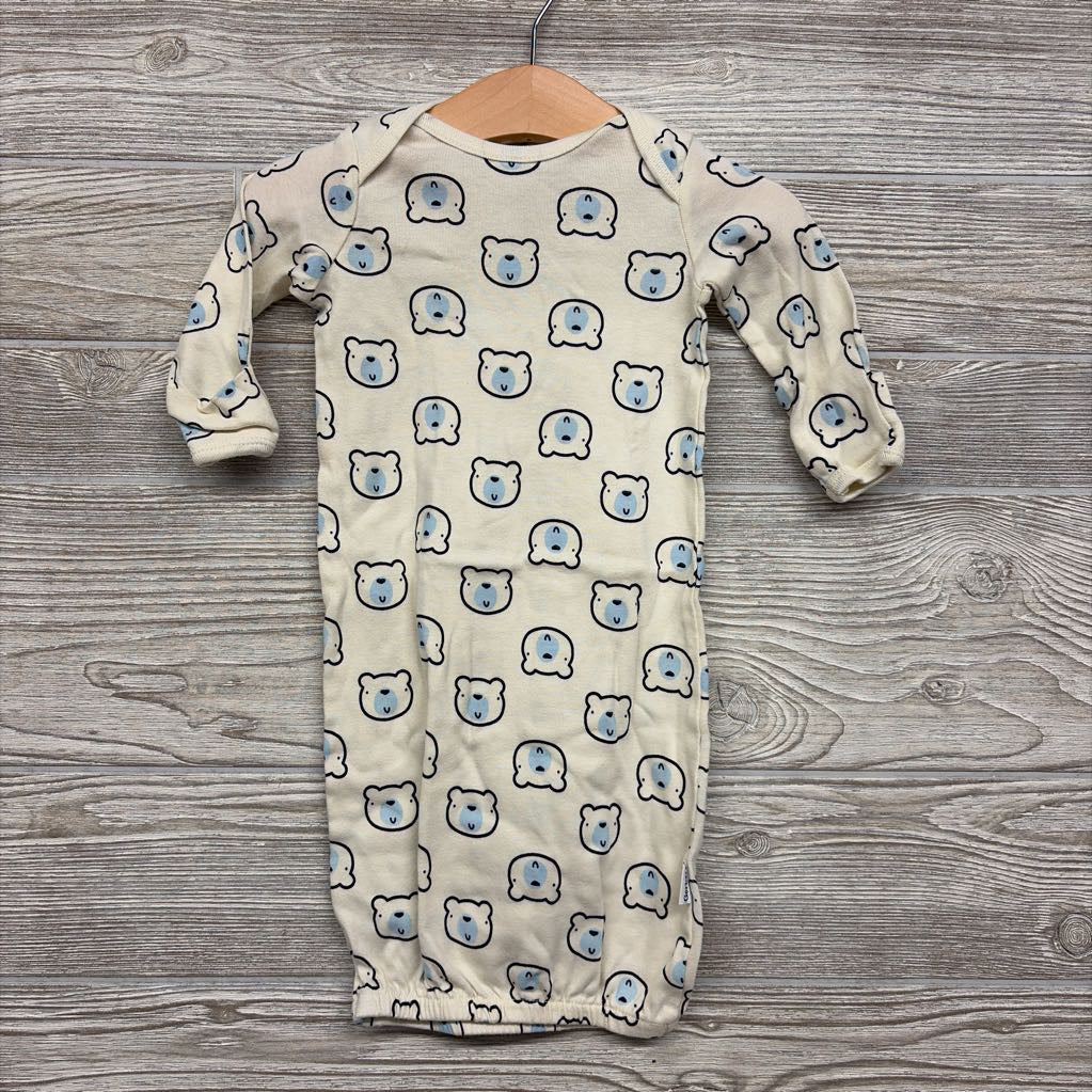 LS PJs Gown Bears 0-6M