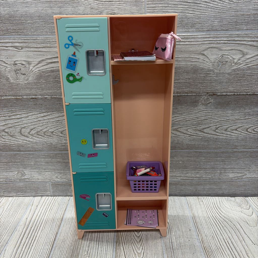 Cool School Locker & Accessories For 18" Doll