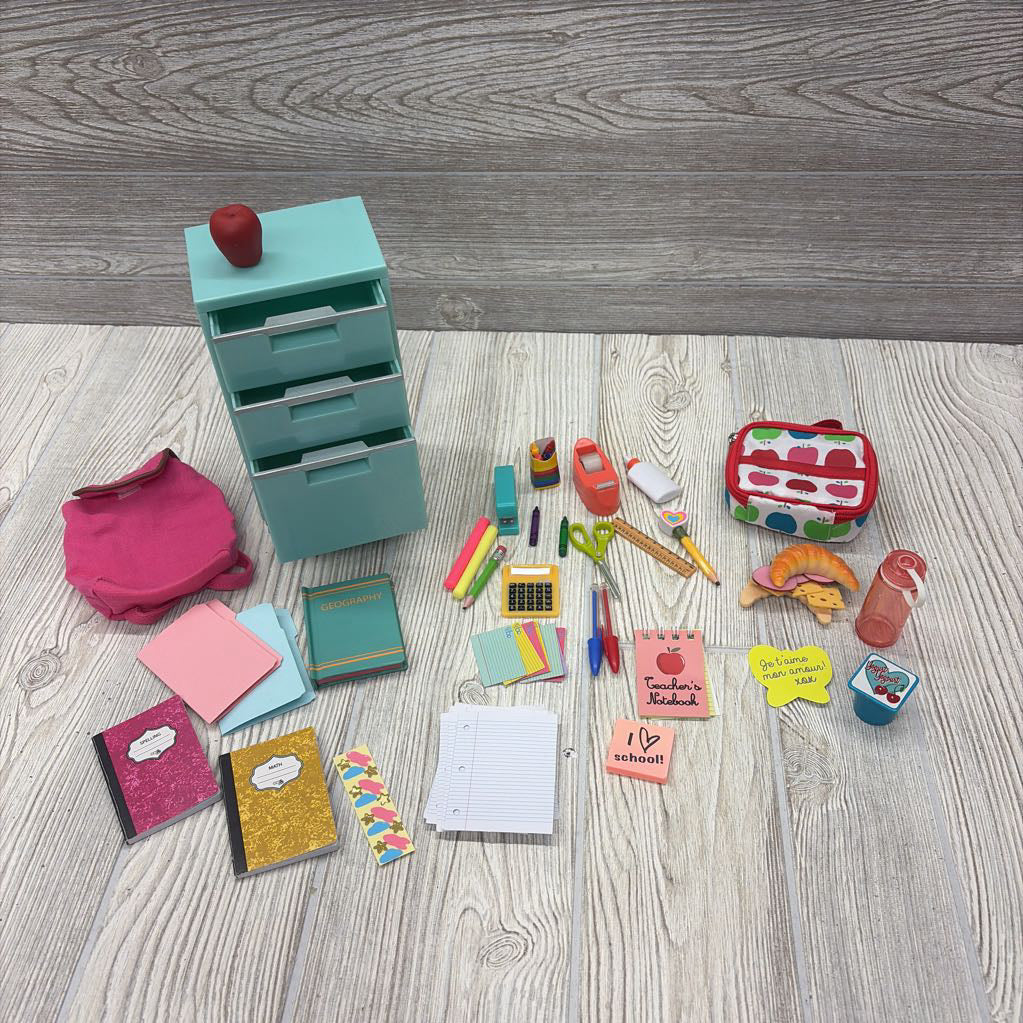 Rolling Cart & Lunch Box For 18" Doll