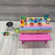 Picnic Table & Accessories For 18" Doll