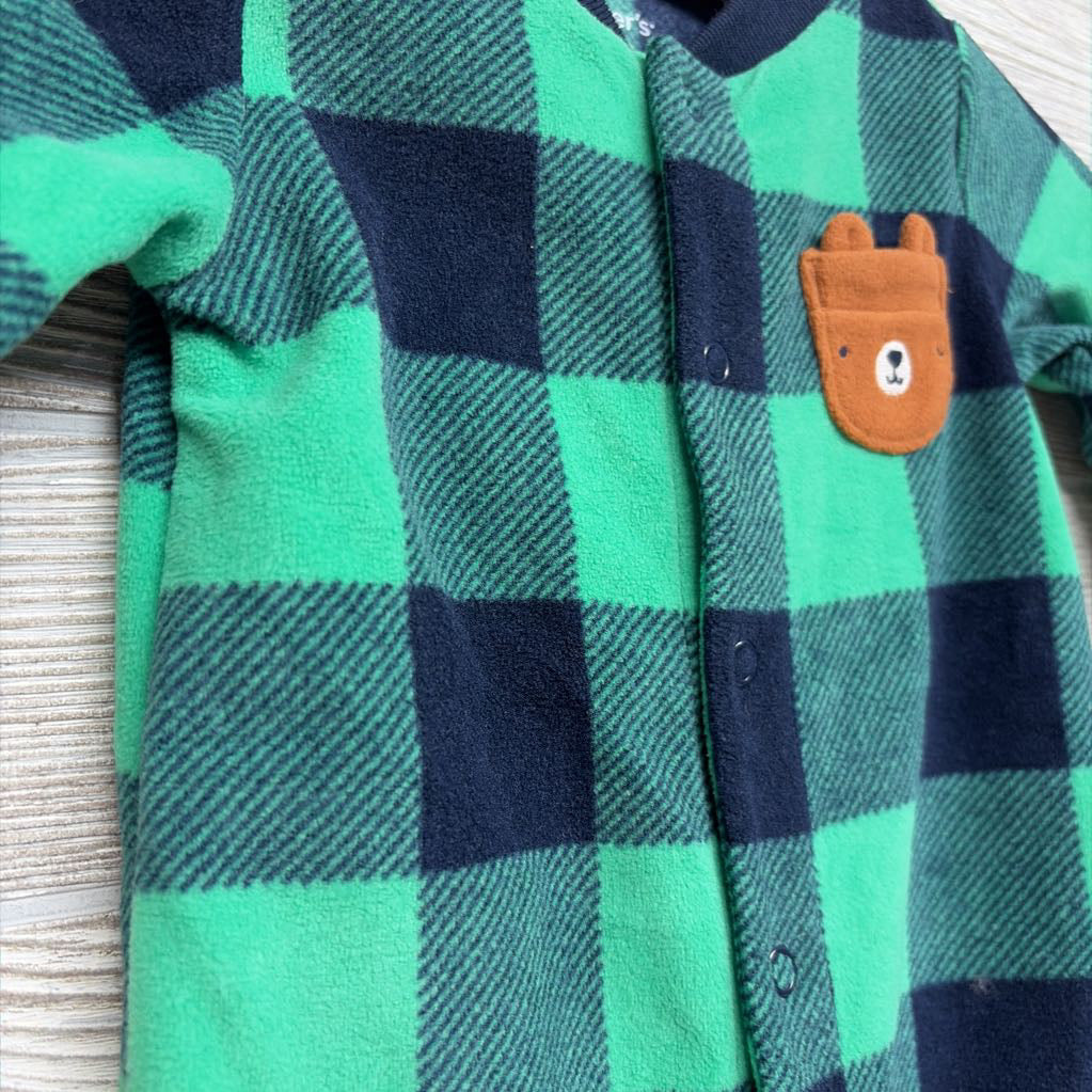 Blanket Sleeper Buffalo Plaid Bear 6M