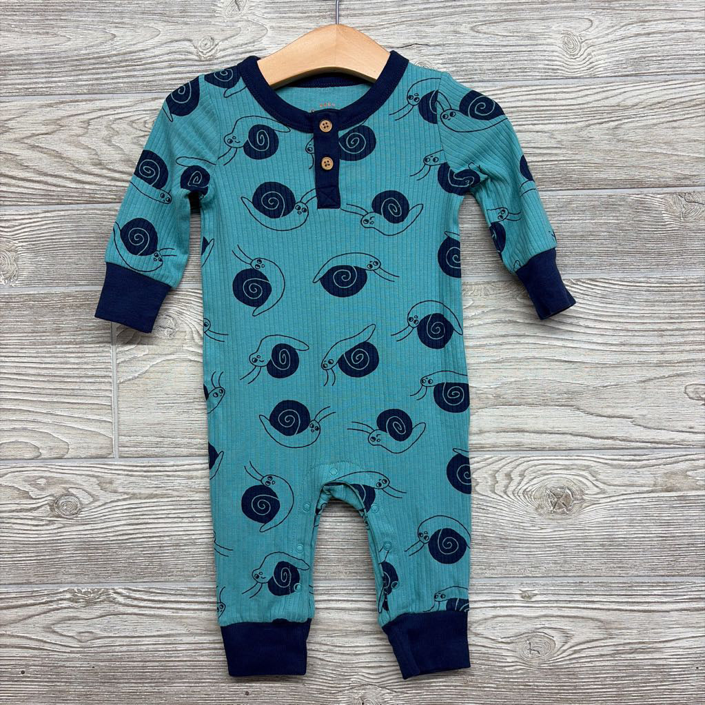 LS Ribbed Henley Outfit Snails 3-6M