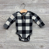 LS Henley Bodysuit Buffalo Plaid 3-6M