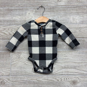 LS Henley Bodysuit Buffalo Plaid 3-6M
