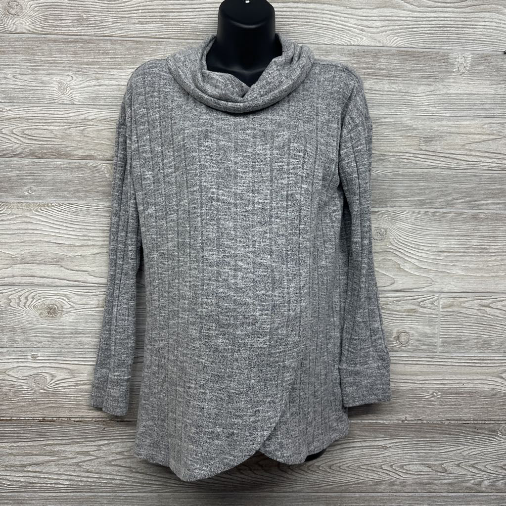 Sweater Fleece Mock Neck Nursing Shirt Medium