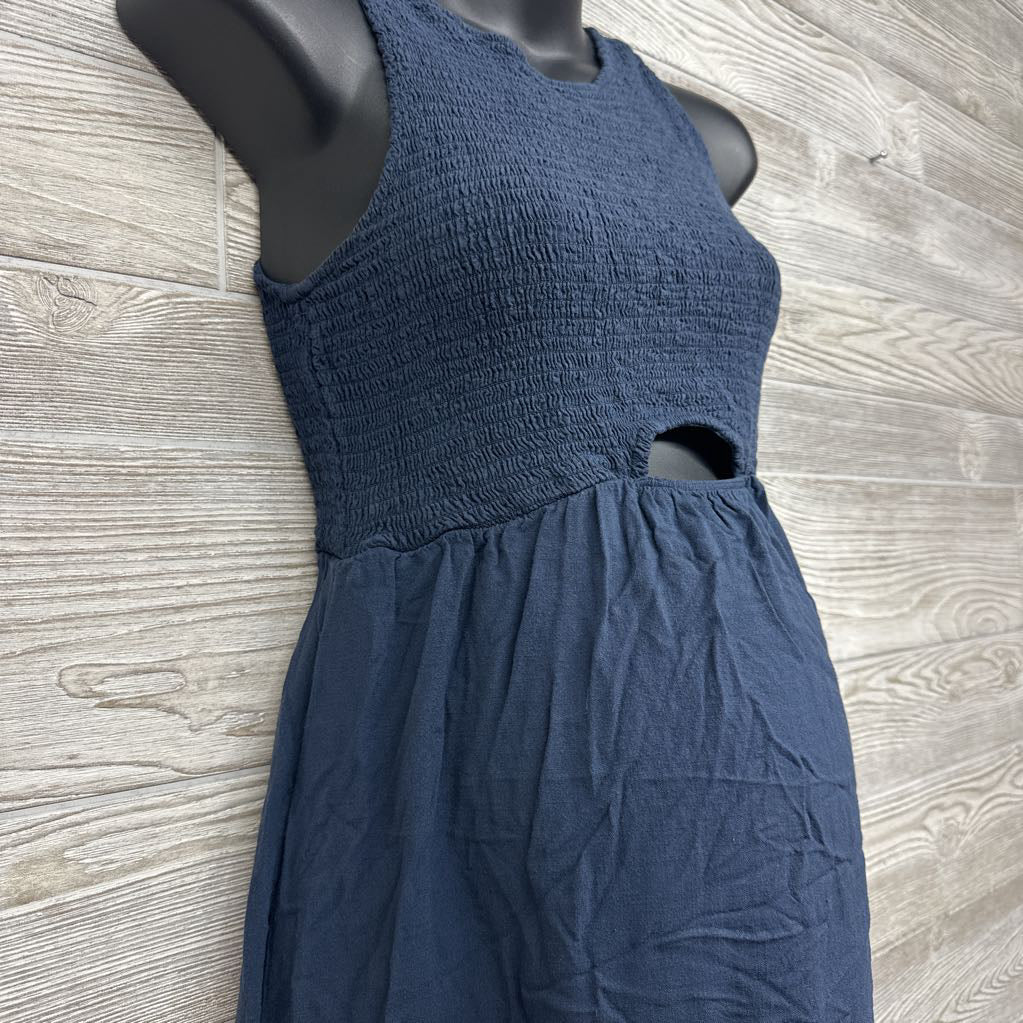 Smocked Linen Dress Small