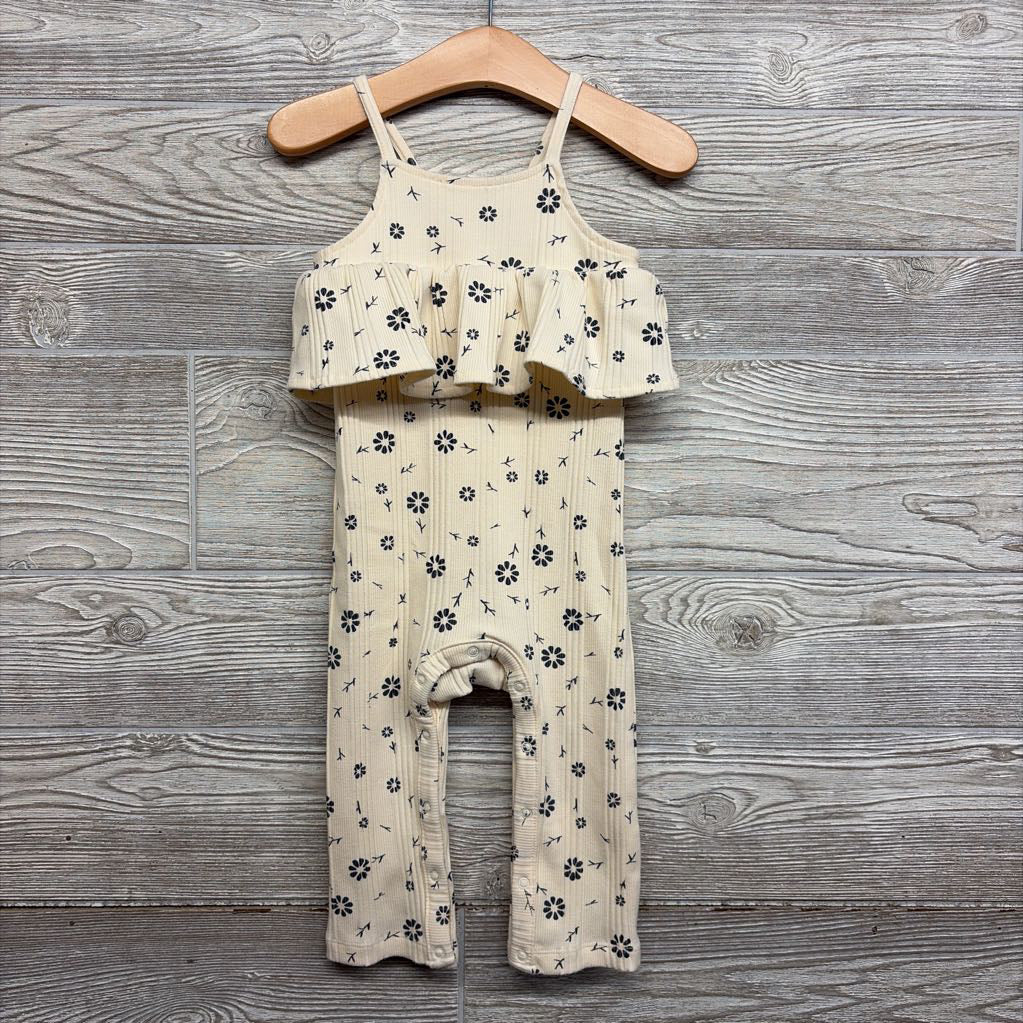 Ribbed Tank Outfit Flowers Ruffle 18M