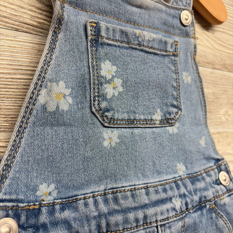 NEW Denim Shortalls Flowers 2T