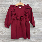 LS Textured Dress Ruffles Bow 18-24M