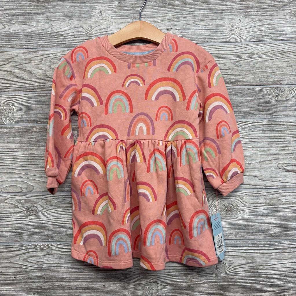 NEW Crewneck Dress Rainbows 2T