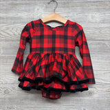 LS Bodysuit Dress Buffalo Plaid 18-24M