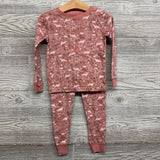 2 Pc LS PJs Wolves Racoons Flowers 4T