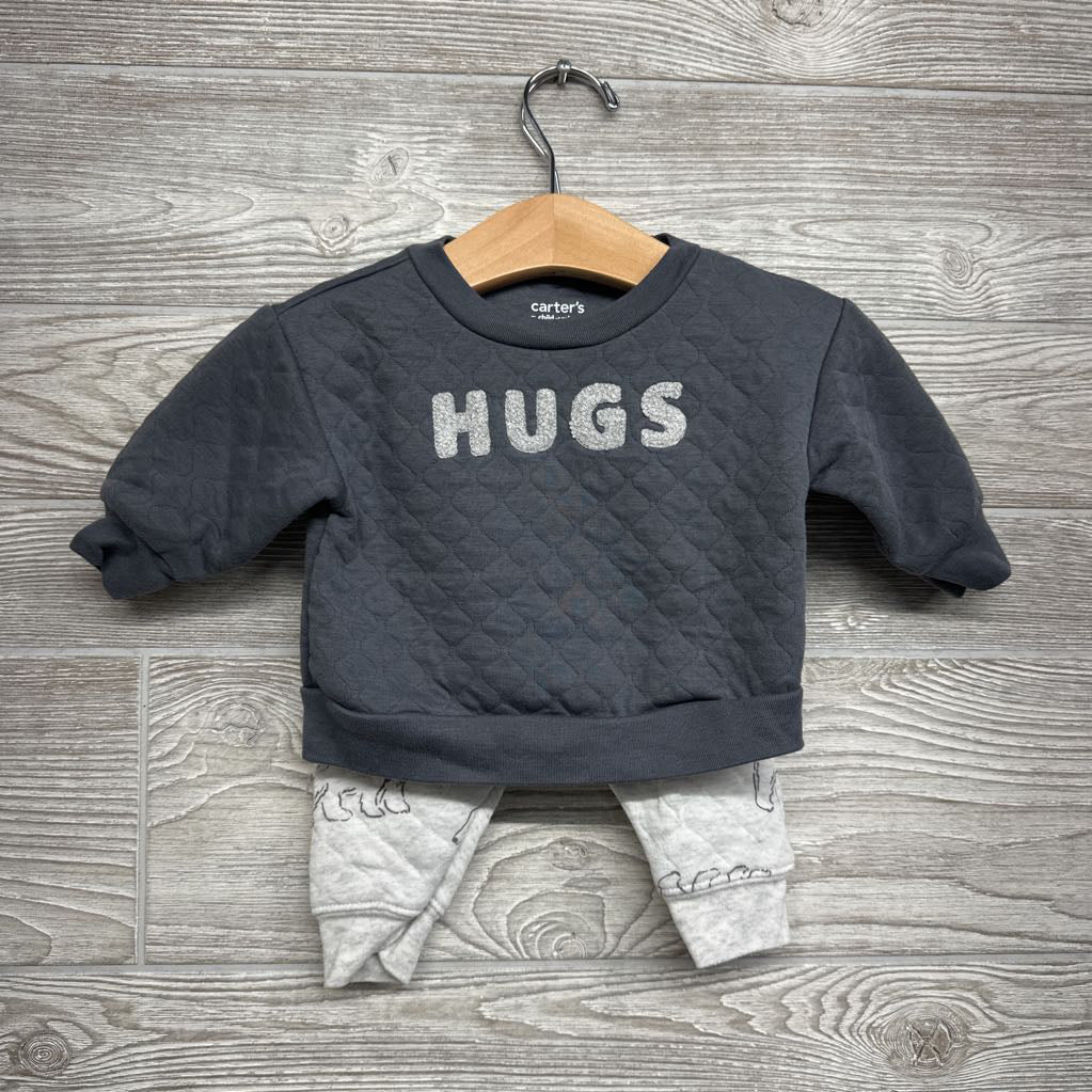 Quilted Crewneck Hugs & Joggers Polar Bears 0-3M