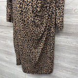 NEW Shirred Asymetric Neck Animal Print Dress XXL