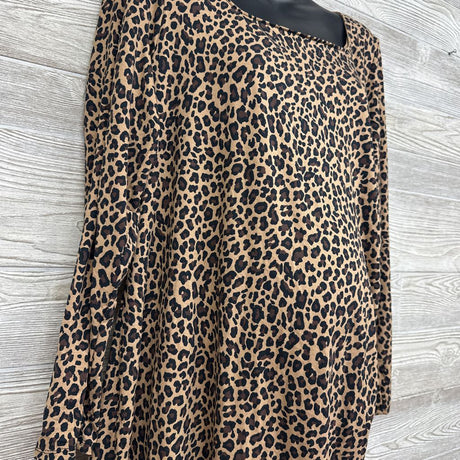 NEW Shirred Asymetric Neck Animal Print Dress XXL