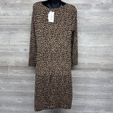 NEW Shirred Asymetric Neck Animal Print Dress XXL