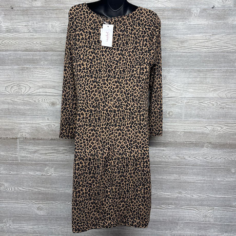 NEW Shirred Asymetric Neck Animal Print Dress XXL