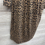 NEW Shirred Asymetric Animal Print Dress Large