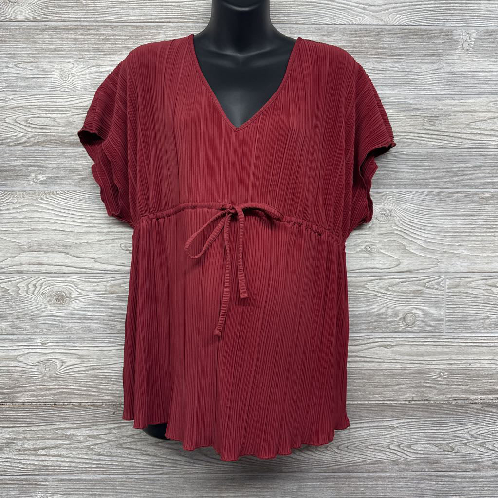 NEW Accordion V Neck Blouse L