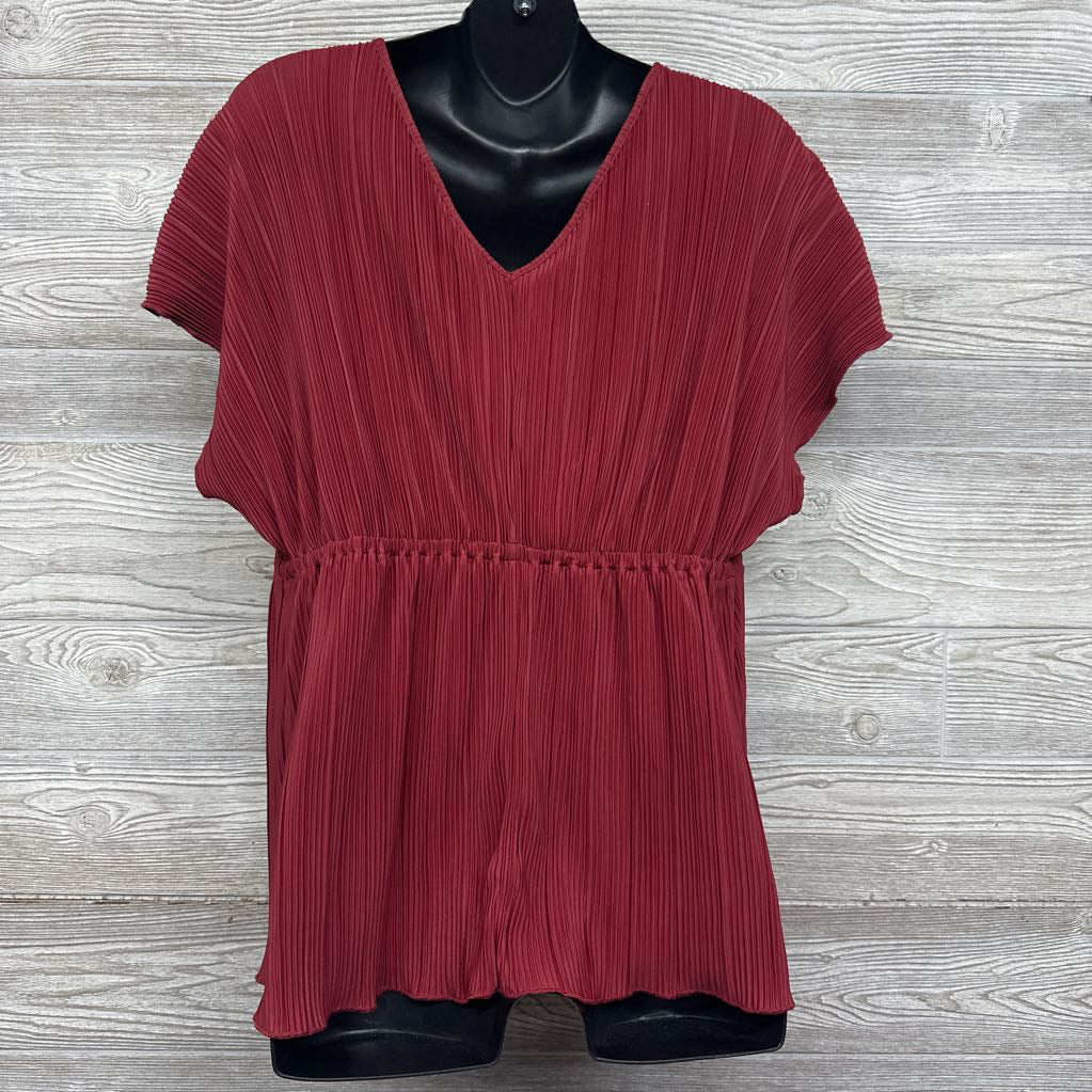 NEW Accordion V Neck Blouse L