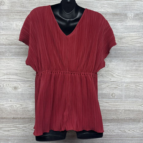 NEW Accordion V Neck Blouse L