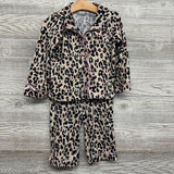 2 Pc LS Snap PJs Animal Print Bows 4T