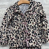 2 Pc LS Snap PJs Animal Print Bows 4T