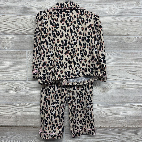 2 Pc LS Snap PJs Animal Print Bows 4T