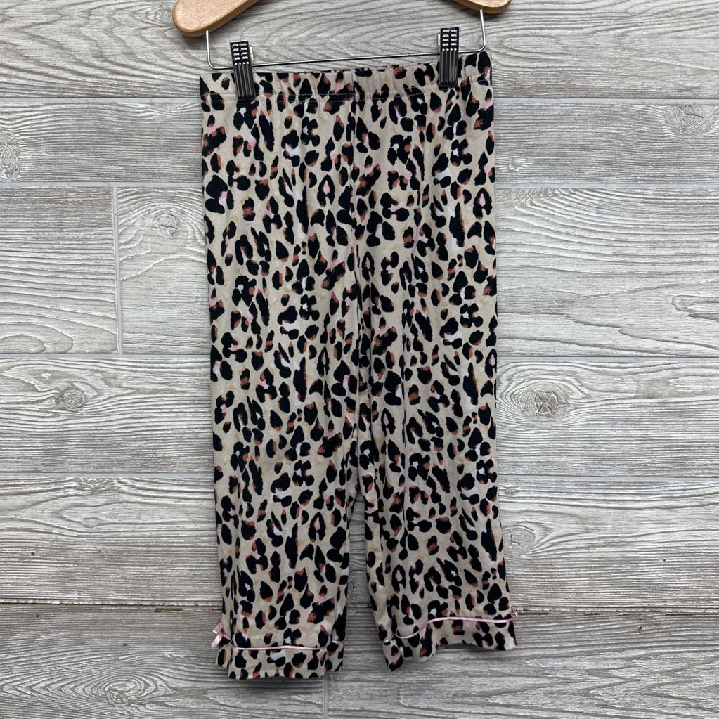 2 Pc LS Snap PJs Animal Print Bows 4T