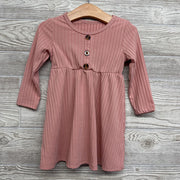 LS Ribbed Henley Dress 12-18M