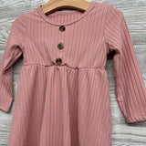 LS Ribbed Henley Dress 12-18M