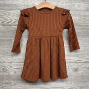 LS Ribbed Flutter Sleeve Dress 12-18M