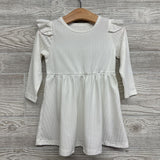 LS Ribbed Flutter Sleeve Dress 12-18M