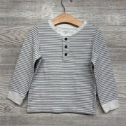 LS Waffle Knit Henley Shirt Stripes 4T