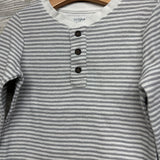 LS Waffle Knit Henley Shirt Stripes 4T