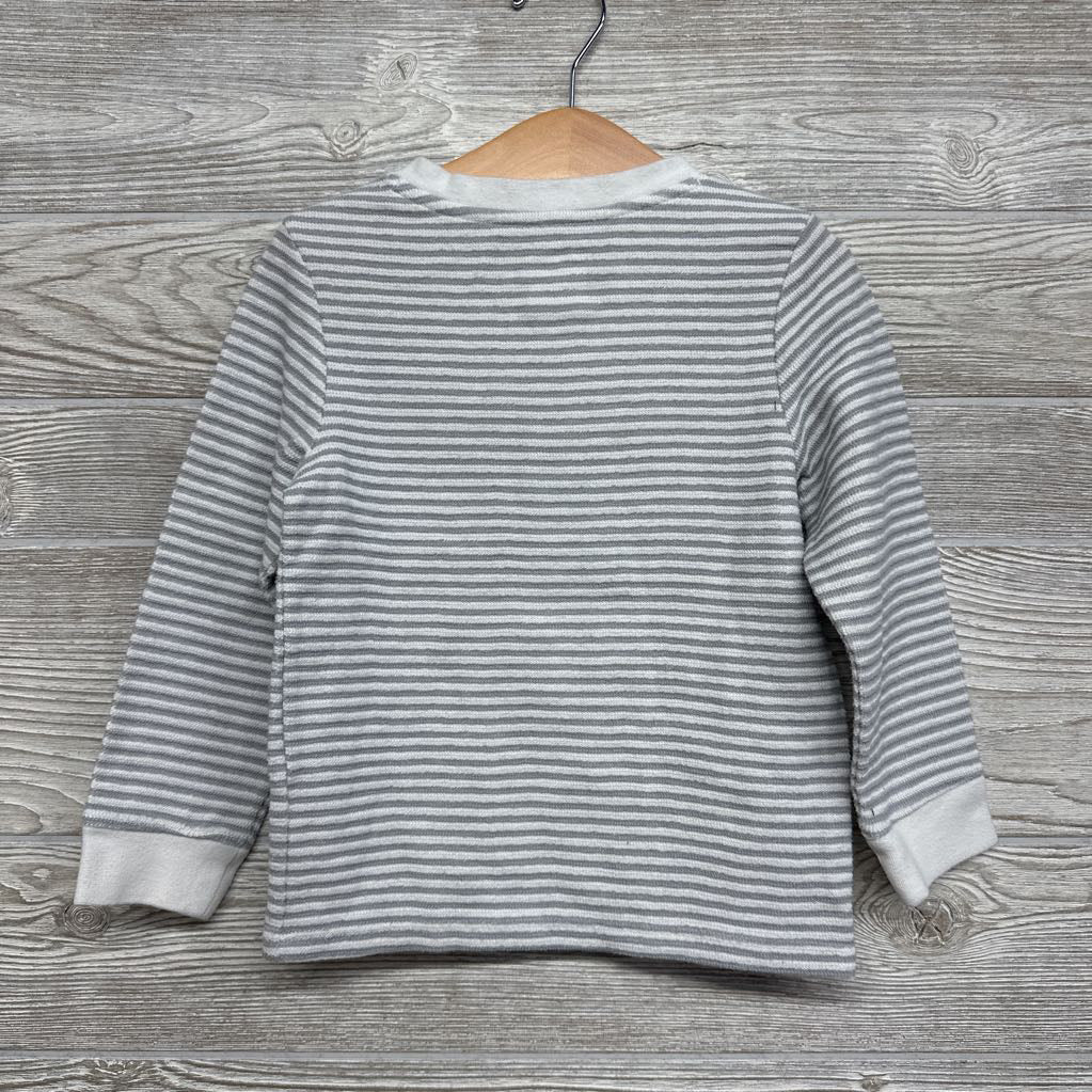 LS Waffle Knit Henley Shirt Stripes 4T