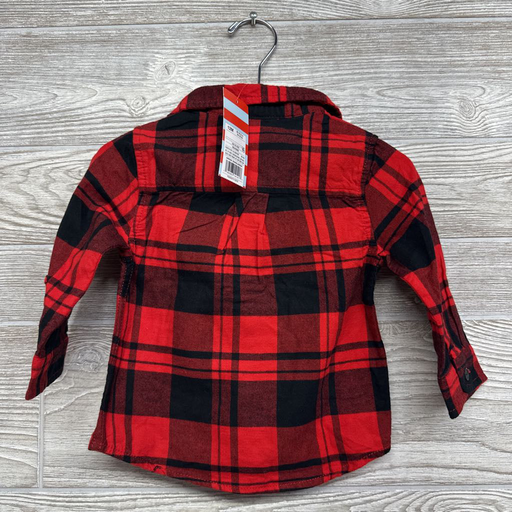 NEW LS Plaid Button Up Shirt 12M