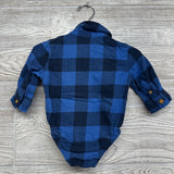 LS Plaid Button Up Bodysuit Chest Pocket 6M