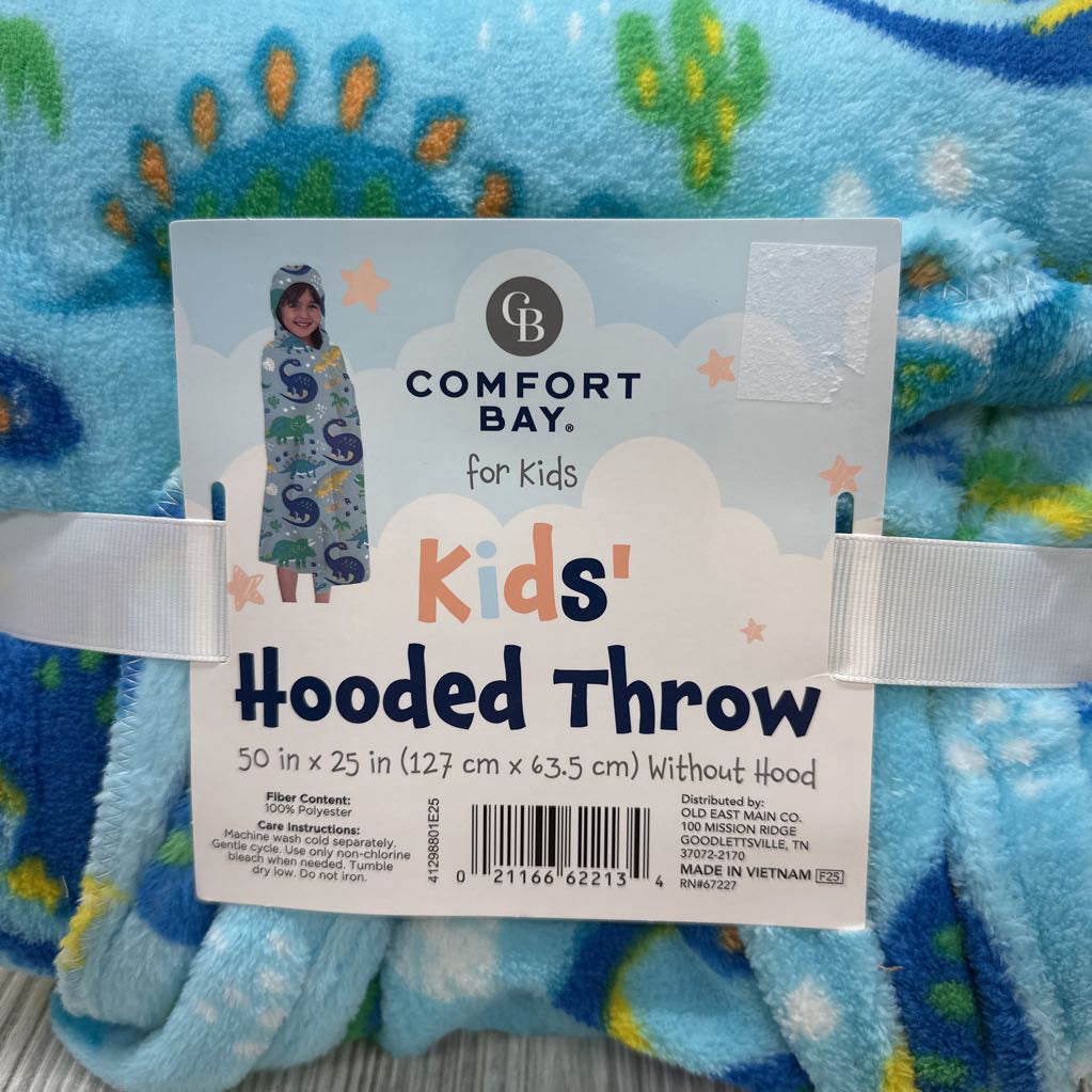 NEW Hooded Plush Dinosaur Throw Blanket