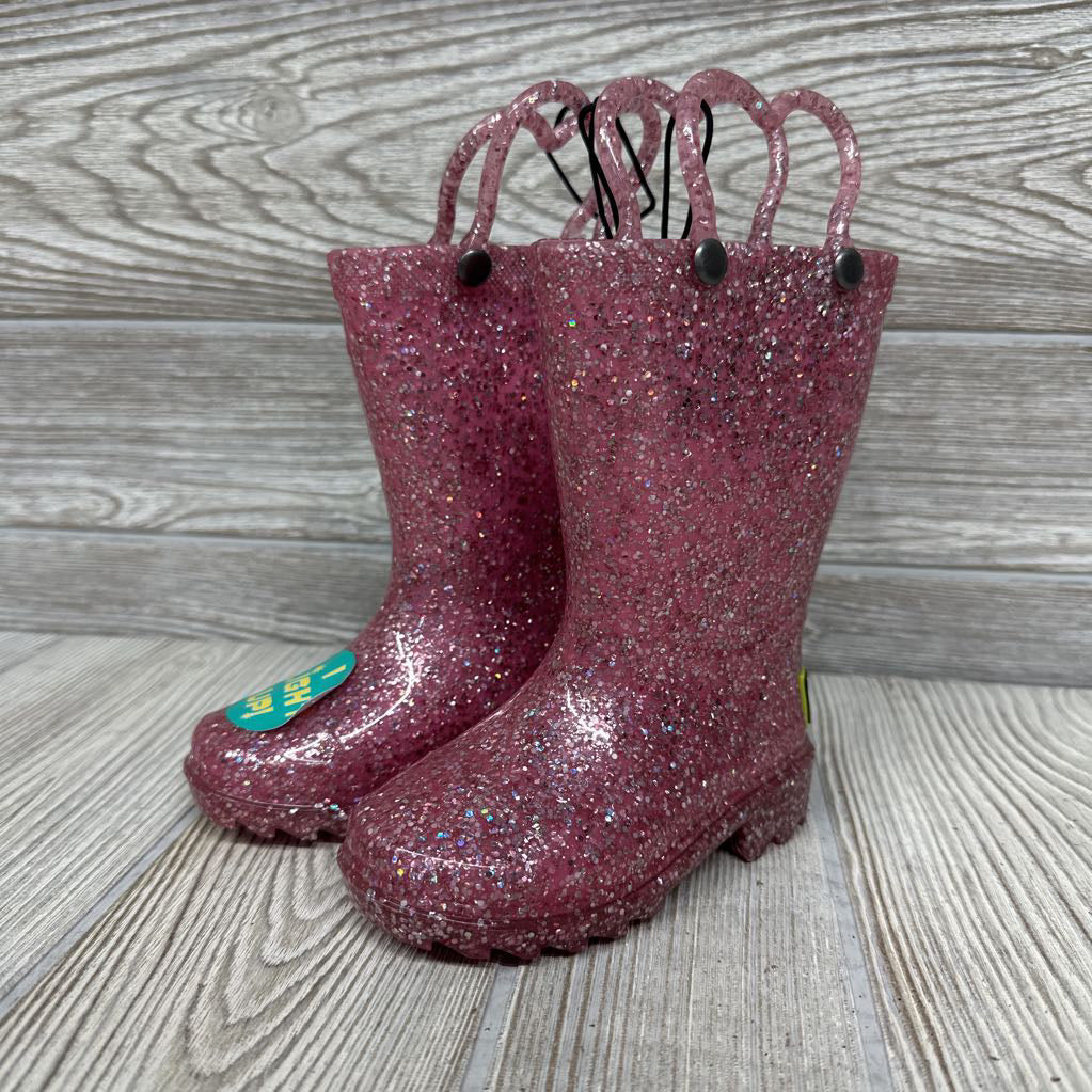 NEW Light Up Rain Boots Glitter 5c