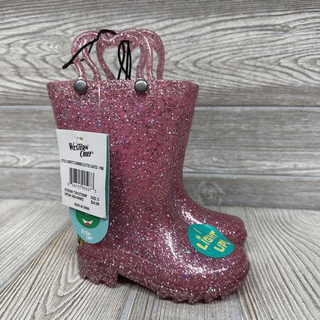 NEW Light Up Rain Boots Glitter 5c