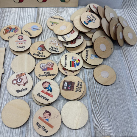 Wooden Daily Routine Chart