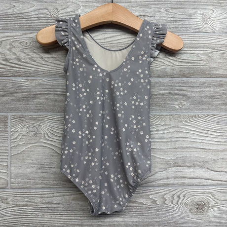 LS Swimsuit Flowers Ruffle Trim 18-24M