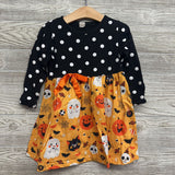 LS Dress Polka Dot Cat, Pumpkins,Ghost 2t
