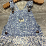 Denim Jumper Flowers 3t