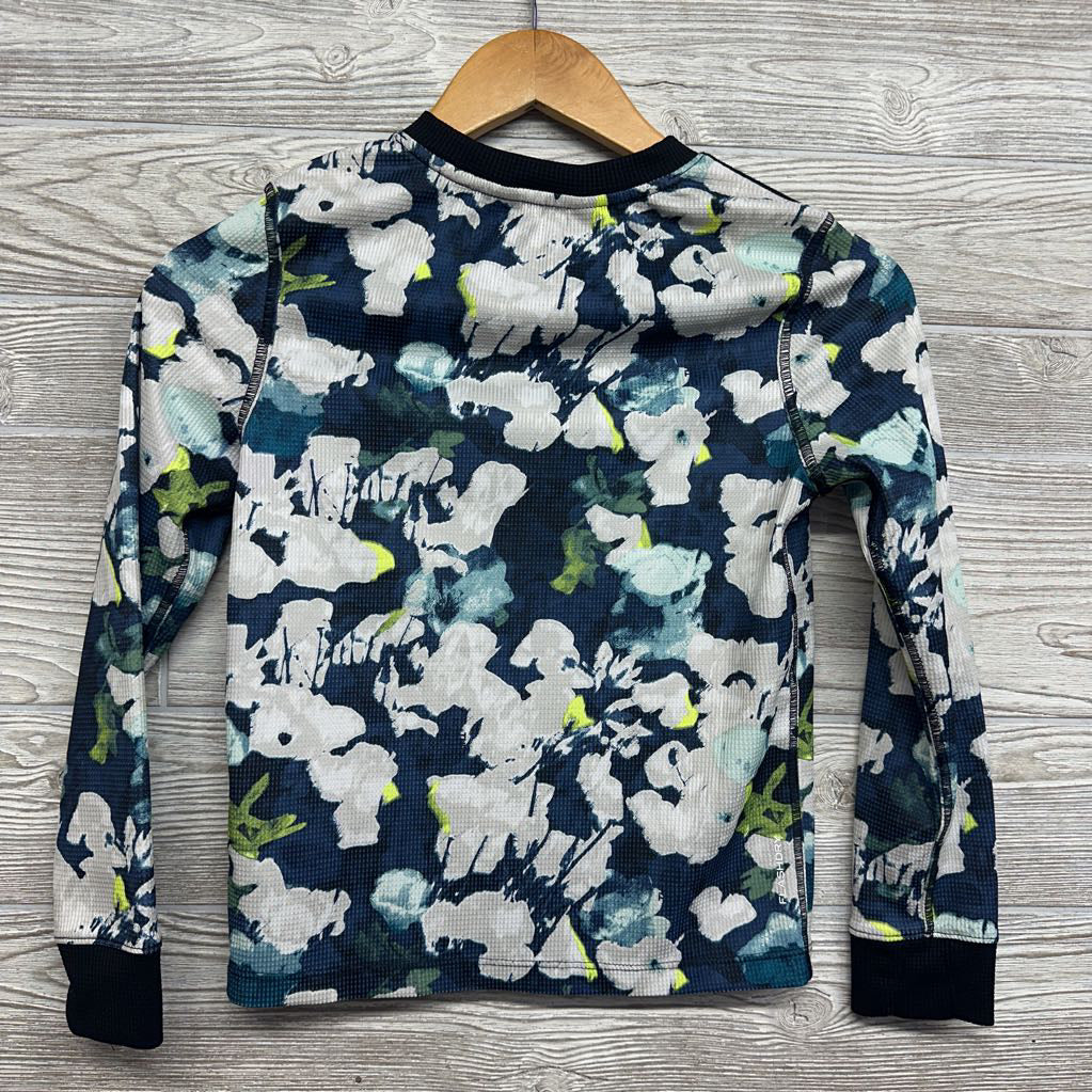 Waffle Knit LS Shirt Flowers 7-8