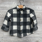 Fleece Gingham Button Up Shirt 12M