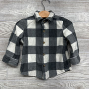 Fleece Gingham Button Up Shirt 12M